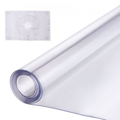 VEVOR Kunststoff-Tischdecke, 54 x 54 Zoll, 2,0 mm dick, transparenter Tischschutz, quadratische PVC-Schreibtischunterlage, wasserdichte und leicht