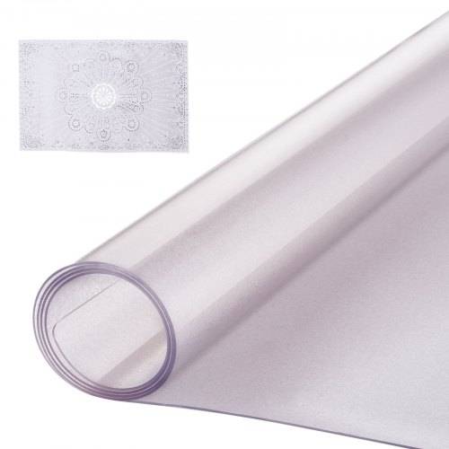 VEVOR Kunststoff-Tischdecke, 61 x 121,9 cm, 1,5 mm dick, mattierter Tischschutz, rechteckige Schreibtischunterlage aus PVC, wasserdichte und leicht