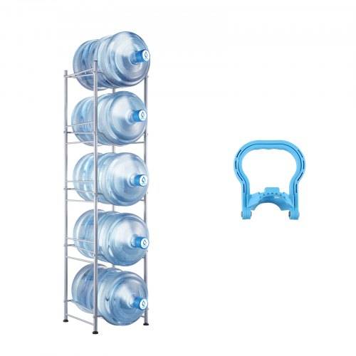 VEVOR Wasserkrughalter mit 5 Ebenen, 5 Gal Wasserflaschenhalter, einreihiges Wasserflaschenregal aus Eisen für 5 Flaschen, robustes Wasserkrugregal