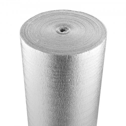 VEVOR Doppelt reflektierende Isolierrolle, Strahlungsbarriere mit Schaumstoffkern, 3,2 mm, 48 Zoll x 100 Fu_, doppelseitiges wärmereflektierendes