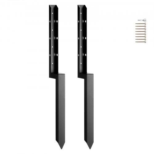VEVOR Reparaturset für Zaunpfostenanker, 2er-Pack, Innendurchmesser 51 x 51 mm, robuste Stützpfähle für Zaunpfosten aus Stahl, Anker-Erdspie_ zur