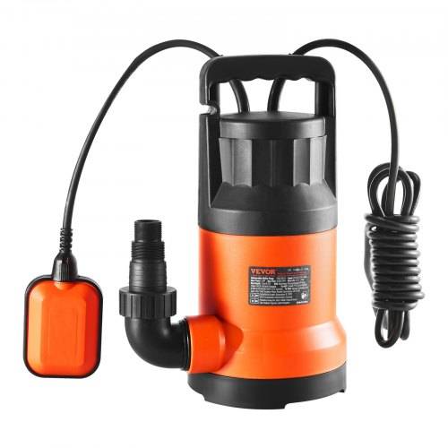 VEVOR Schmutzwasserpumpe, 700 W, 15700 L/h hoher Durchfluss, 10,1 m Förderhöhe, Tauchpumpe, tragbare Wasserpumpe mit 3 m langem Netzkabel zum Abpump
