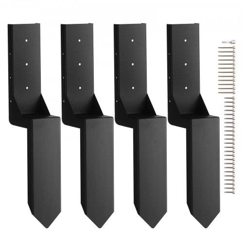 VEVOR Reparaturset für Zaunpfostenanker 4er-Pack Innendurchmesser 8,9 x 8,9 cm Stützpfosten aus Stahl für Zaunpfosten Anker-Erdspie_ zur Reparatur