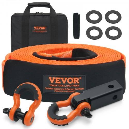 VEVOR Abschleppseil für Autos, 16329,31kg, 9,1 m 7,62 cm, für den Notfall, strapazierfähig