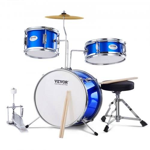 VEVOR Schlagzeugset, 3-teilig, Drum Set mit verstellbarem Thron-Becken-Pedal, zwei Paar Drumsticks, ca. 20 cm Tom Drum, 25 cm Snare Drum, 36 cm