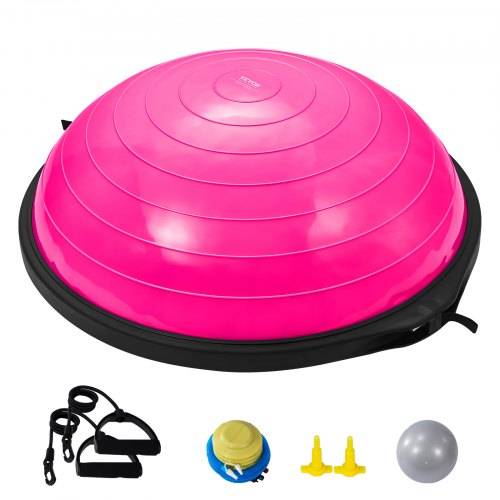 VEVOR Halb-Gymnastikball-Trainer, 66 cm Balance-Ball-Trainer, 680 kg Tragkraft Stabilitätsball, Yoga-Ball mit Widerstandsbändern & Fu_pumpe, Yogabal