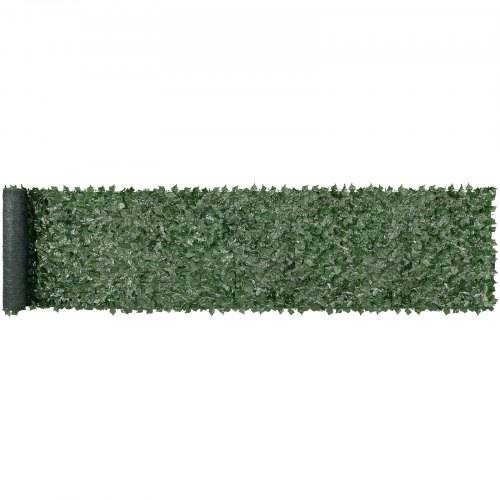 VEVOR Sichtschutzzaun 990x5020mm künstlicher grüner Wandschirm Efeuzaun mit Netzgeweberückseite und verstärkter Verbindung, künstliche Hecken mit