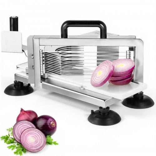 VEVOR Kommerzieller Tomatenschneider, 3/8 Zoll Tomatenschneider, Hochleistungs-Tomatenschneider aus Edelstahl, Manueller Gemüseschneider, zum