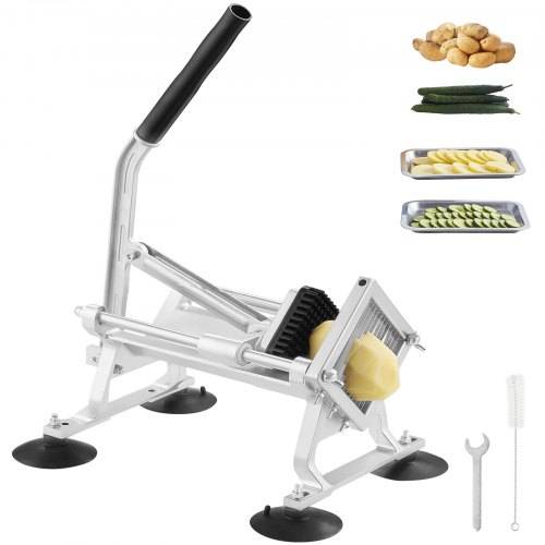 VEVOR Kommerzieller Gemüseschneider, 1/4 Zoll Obstschneider, Gemüseschneider aus Edelstahl & Aluminiumlegierung, Manueller Gemüseschneider, für Ra