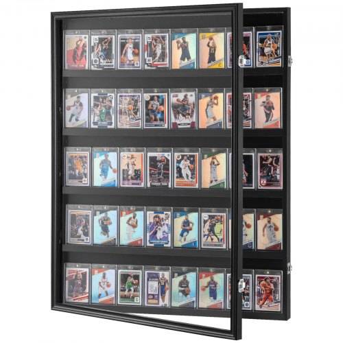 VEVOR Vitrine für Sportkarten in 35 verschiedenen Ausführungen, 617 x 775 x 55 mm, Schaukasten mit 98 % UV-Schutz, PC-Glas, abschlie_barer Wandschra