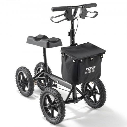 VEVOR Knieroller,Knie-Walker aus Aluminium mit höhenverstellbarer Lenkstange und Kniepolster, 30 cm Geländeräder, Doppelbremsen, Bein-Rehabilitatio