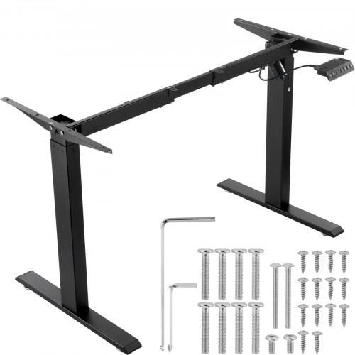 VEVOR Schreibtisch Gestell, verstellbare Höhe 70-117 cm und Länge 90-135 cm, elektrisches Tischgestell, ergonomische DIY-Arbeitsplatzbasis für Zuha