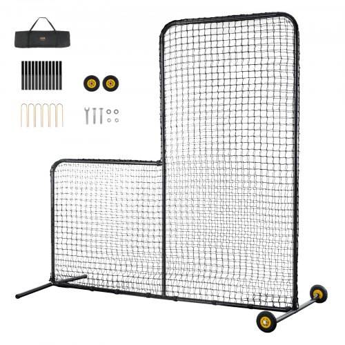 VEVOR L-Typ für Schlägerkäfig 213 x 106 x 213 cm Baseball- und Softball-Sicherheitsschirm Körperschutz Tragbarer Schlagschirm mit Körperschutz &
