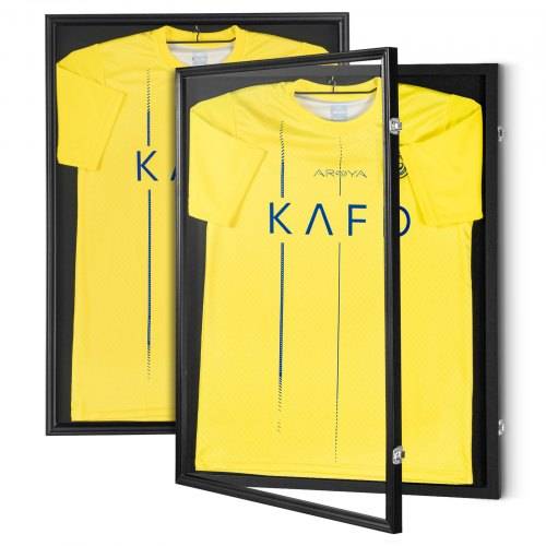 VEVOR 2er-Set Trikot-Vitrine 590 x 790 x 40 mm abschlie_bare Schattenbox für Sporttrikots mit 98 % UV-Schutz PC-Glas und Kleiderbügeln für Baseball