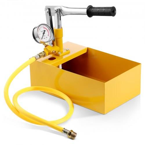 VEVOR Abdrückpumpe, max. 25 Bar, Befüllpumpe-Set mit Einzelventil und Manometer, 5-L-Wassertank, 1-m-Schlauch mit 1,27 cm Au_engewindeanschluss für