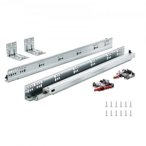 VEVOR 10 Paar 533,4-mm-Schubladenschienen für die seitliche Montage an der Unterseite, vollständig kugelgelagerte Verlängerungsschiene aus Stahl,
