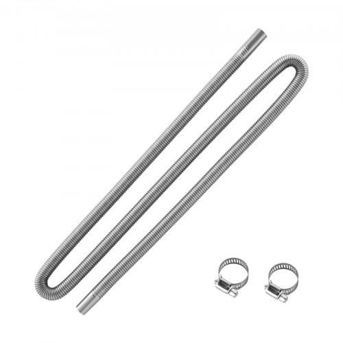 VEVOR Abgasrohr Standheizung flexibler Abgasschlauch 198 cm für Auto-Dieselheizung mit 2 Klemmen, Edelstahl Auspuffrohr mit Φ 25 mm Querschnitt für