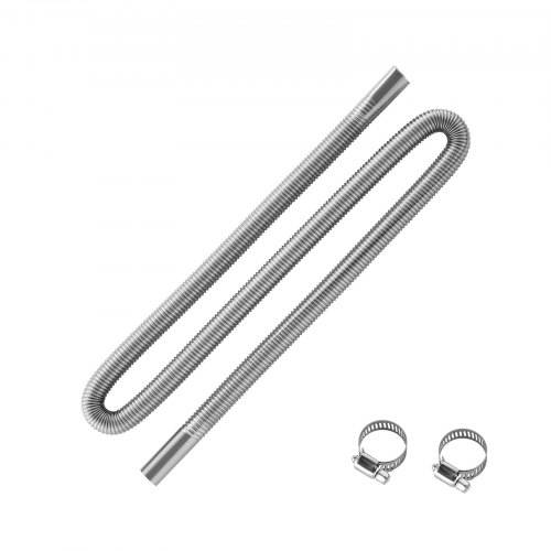 VEVOR Abgasrohr Standheizung flexibler Abgasschlauch 149 cm für Auto-Dieselheizung mit 2 Klemmen, Edelstahl Auspuffrohr mit Φ 25 mm Querschnitt für