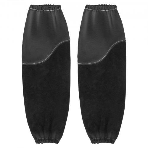 VEVOR Schwei_erärmel, 533x95mm, Schwei_erstulpen aus Rindsleder & flammhemmender Baumwolle, Schwei_erschutzärmel mit elastischen Bündchen zum Schwe