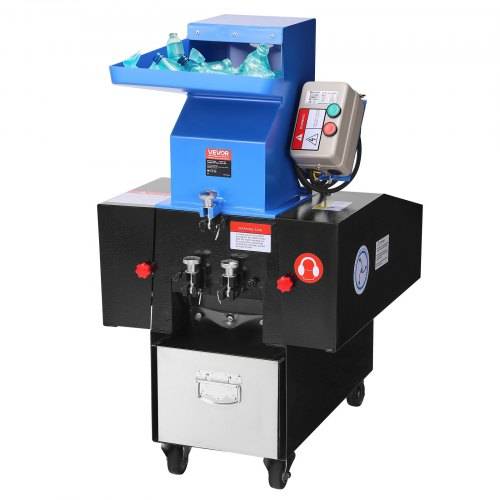 VEVOR Kunststoff-Schredder-Zerkleinerer, 2,2 kW, Granulator für Kunststoffflaschen, 100_150 kg/h Kapazität, mit Rädern, SDK-11-Klinge & 6 mm Masche