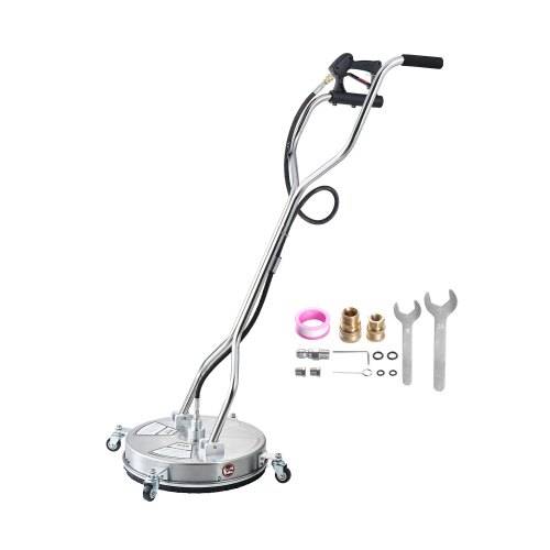 VEVOR 465 mm Hochdruckreiniger, Oberflächenreiniger, Flächenreiniger aus Edelstahl mit 4 Rädern, max. 4000 PSI, 3/8-Schnellanschluss, 2 Sprühdüse