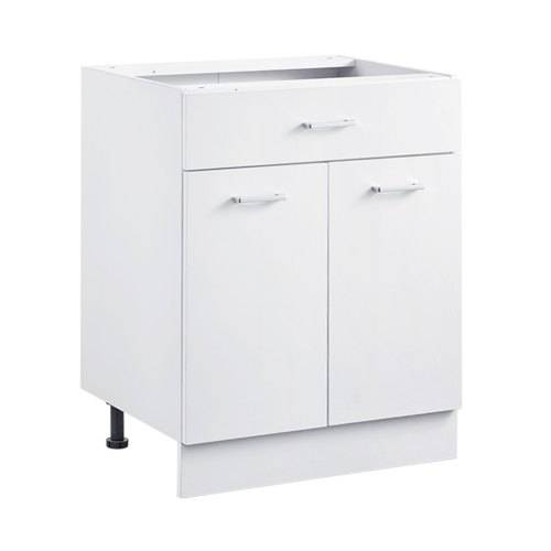 VEVOR wei_er Unterschrank (600 x 477 x 816 mm) mit Schublade unmontierter Schubladen-Unterschrank, Montagefertiger Schrank mit Soft-Close-Türen