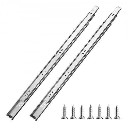 VEVOR Schubladenschienen, 600 mm, 10 Paar ausziehbare Schrankschienen mit Kugellager, 45 kg Tragkraft, robuste seitlich montierte