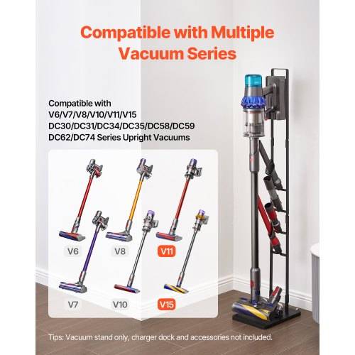 VEVOR Staubsaugerständer, kompatibel mit Dyson V6 V7 V8 V10 V11 V15, stabiler Staubsaugerständerhalter mit Rädern für Dyson DC30 DC31 DC34 DC35 DC