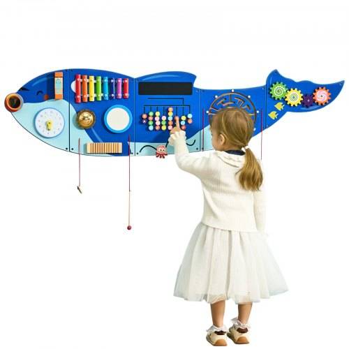 VEVOR Orca Aktivitätswand, Busy Board Panels, 12 Spiele, Montessori Sensory Wall Spielzeug für Kinder von 3_12 Jahren, Lernaktivitätszentrum, ideal