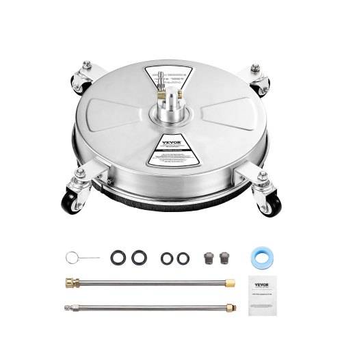 VEVOR 430 mm Hochdruckreiniger-Oberflächenreiniger, Flächenreiniger aus Edelstahl mit 4 Rädern, max. 4000 PSI, 1/4 Zoll Schnellanschluss, 2 Sprühd