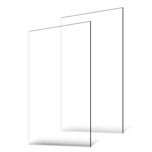 VEVOR Plexiglas-Acrylplatten, 2er-Set Kunststoffplatten, 610x1219mm, 3 mm dick, klares, gegossenes Kunststoffglas für Bastelprojekte, Ersatzglas für