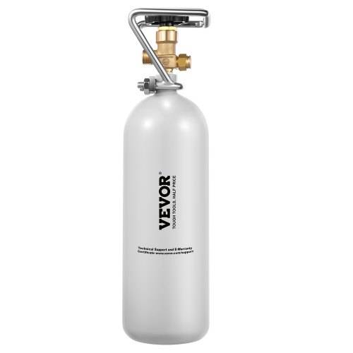 VEVOR CO2-Tank (2 kg) CO2 Flasche aus legiertem Stahl, CO2-Lufttank mit grauer Sprühbeschichtung, DIN477-Ventil, Griff und einstellbarem Druck