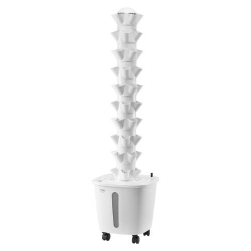 VEVOR Hydroponisches Anbausystem, 50 Steckplätze, vertikaler 10-stöckiger Hydroponik Turm, Hydronikgarten mit Wasserpumpe und Rädern, Keimset für