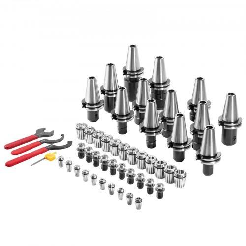 VEVOR CAT40 Spannzangenhalter ER 16/32 Spannzangensatz, 35-teilig, SLN FMB ER16/32 APU Werkzeughalter Federstahl-Spannzangenfutter mit 10