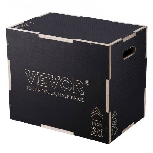 VEVOR 3-in-1-Plyometrische Sprungbox 24/20/16-Zoll-Plyobox, Sprungkasten Sprungkiste 204 kg Tragfähigkeit, Fitnessübungs-Step-Up-Box für Heimtraini