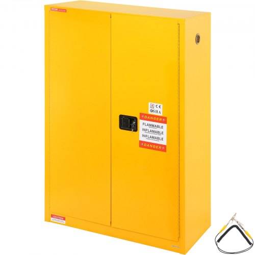 VEVOR Sicherheitsschrank für brennbare Flüssigkeiten, 170 L, Lagerschrank für brennbare Flüssigkeiten aus kaltgewalztem Stahl, 42,9 x 18,1 x 165,6