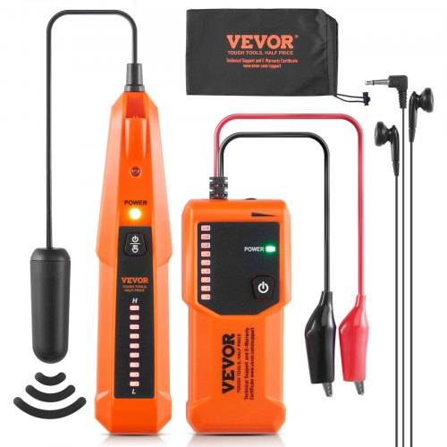 VEVOR Netzwerk Kabel Tester, max. 0,9 m Erkennungstiefe, Kabelsucher Kabelbruchdetektor mit Kopfhörer, max. 304,8 m Erkennungslänge, Kabel Testger