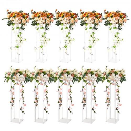 VEVOR 10er-Set Blumenhocker Eckig 20x20x60cm Blumenständer Acryl Beistelltisch Modern Blumensäule Acryl-Laminat Pflanzenhocker Pflanzenständer Meta