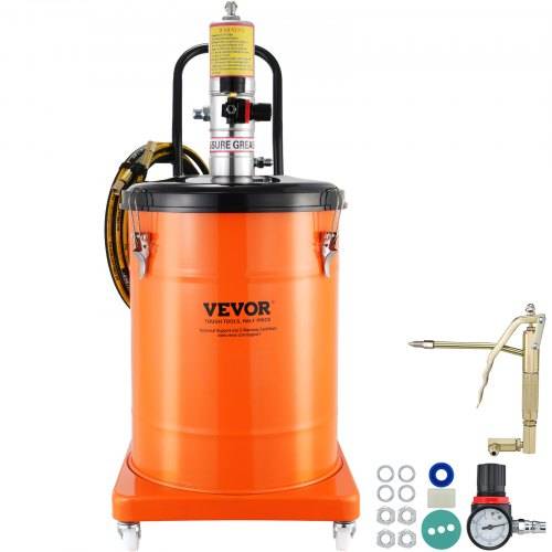 VEVOR Fettpumpe 40L Luftbetriebene Fettpumpe 0,6_0,8 MPa Aluminiumdruckguss-Pumpe -20-100_ Betriebstemperatur, Pneumatische Fettpumpe NPT-Anschluss