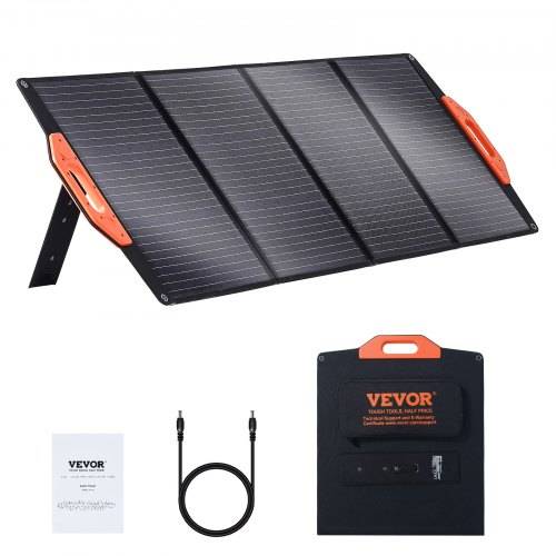VEVOR 120W Solarpanel faltbar 12V monokristallinen Solarmodul 6,66A Solaranlage Umwandlungsrate von 23% Inkl. 2x USB-Schnellladeanschlüsse (QC3.0)