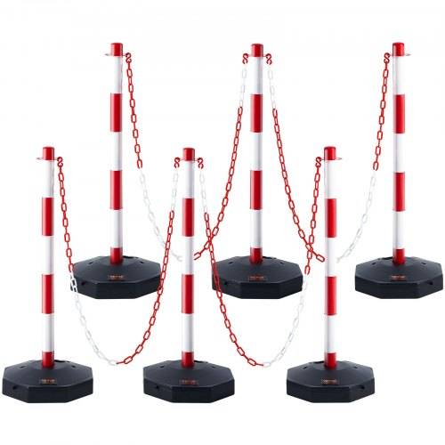 VEVOR Verkehrshütchen Verkehr Absperrpfosten 6 Stk. 285 x 285 mm Warnkegel Verkehrsleitkegel Warnleitkegel mit Kett, Leitpfostenkegel