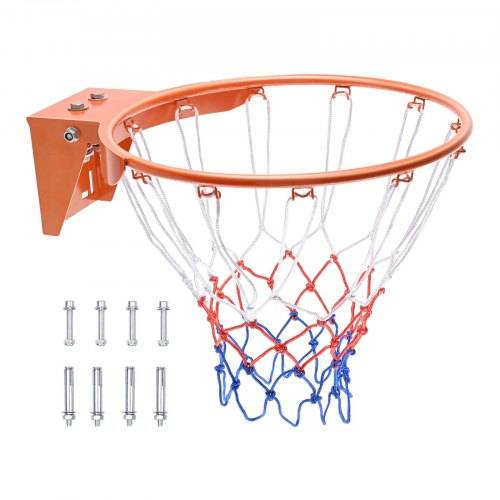 VEVOR Basketball-Felge, an der Wandtür montierter Basketballkorb, robuster Q235-Basketball-Flex-Rand-Torersatz mit Netz, Standard-18-Zoll-Hänge-Bask
