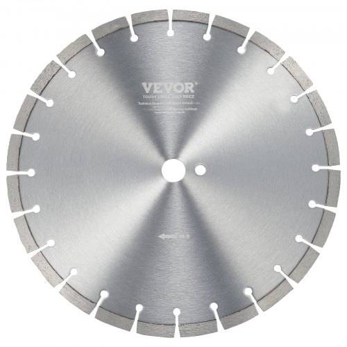 VEVOR Diamantsägeblatt, 14 Zoll/350 mm Betonsägeblatt nass oder trocken, 0,47 Zoll/12 mm Diamantsegmentsägeblatt mit flachen Zähnen, universeller