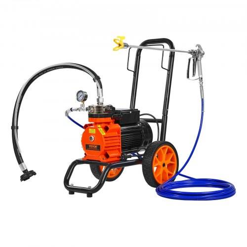 VEVOR Airless-Farbspritzgerät mit Membran, 1100 W effizientes Airless-Farbspritzgerät mit Wagen, 2000 psi Airless-Farbspritzgerät, mit Verlängerun