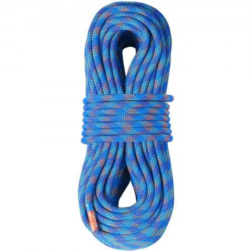 VEVOR 10,2 mm dynamisches Kletterseil, 70 m (230 Fu_) Outdoor-Kletterseil, 25 kN Bruchspannung, dehnbares Faserseil mit Stahlkarabinerhaken für