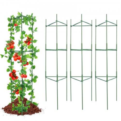 VEVOR 6er-Pack Tomatenkäfige für den Garten, 48 Zoll Tomatenspalier-Pflanzenpfahl-Unterstützung, stapelbarer hoher Pflanzenstützkäfig, für Hochb