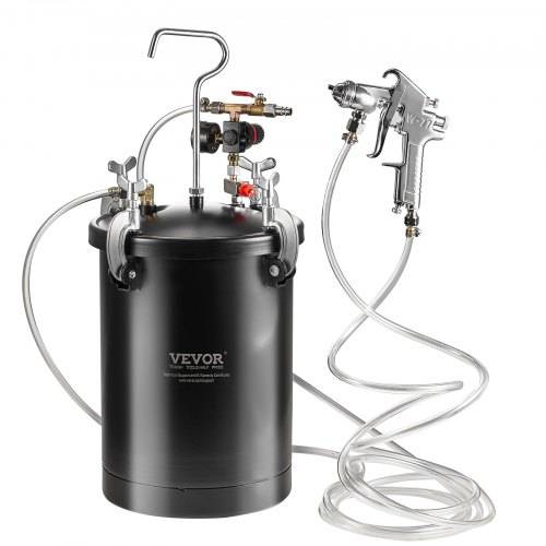 VEVOR Druckbehälter für Sprühfarbe, 15 L Druckbehälter, 60 psi einstellbarer Druck, Stahl-Druckbehälter-Farbbehälter mit Spritzpistole, Schläuc