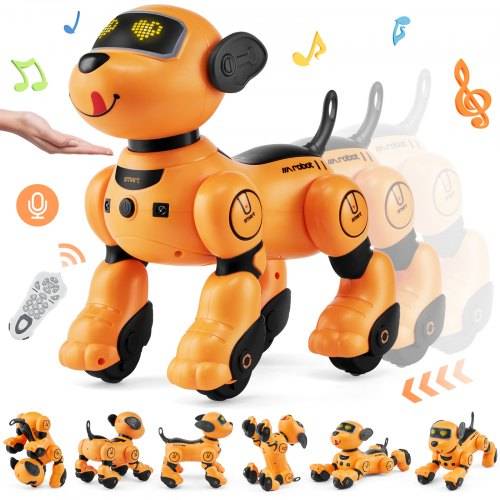 VEVOR Ferngesteuertes Roboter-Hundespielzeug, 2,4 GHz RC-Hund, programmierbares intelligentes interaktives Roboter-Haustier für Kinder mit