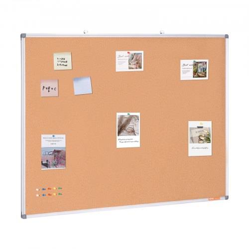 VEVOR 48"x36" Gro_e Korktafel _ Wandmontierte Pinnwand mit Pinnwand _ Perfekt für Schule, Zuhause, Büro