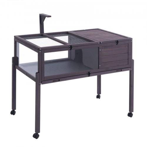 VEVOR Schildkrötenhabitat, Schildkrötenhaus aus Holz für drinnen und drau_en, Schildkrötengehege auf Rollen mit Lichtständer, Reptiliengehege Kle